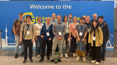 Gruppenfoto einiger Teilnehmenden des MARUM an der EGU. Foto: MARUM – Zentrum für Marine Umweltwissenschaften, Universität Bremen