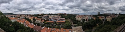 The view over Prague from the The view over Prague from the Vyšehrad fortress.