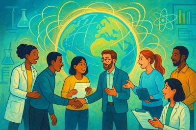 several people interacting with each other
