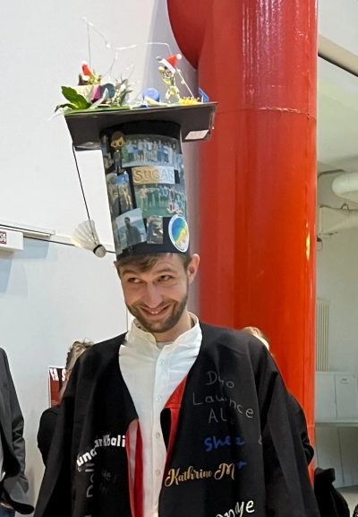 Lennart Stock with his doctoral har and coat