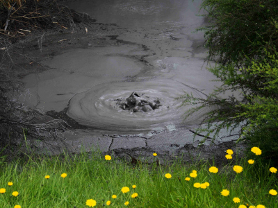 Boiling mud pool