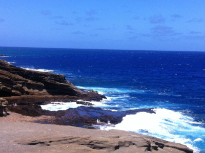 View of the O'ahu's North shore, home of some of the world's largest surfable waves