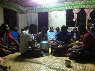A typical Fijian Kava ceremony at Dakui Beqa village