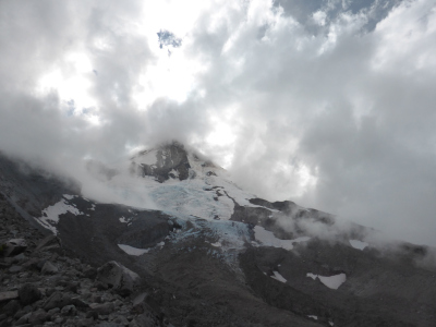 View of the Elliot Glacier on the northeastern side of Mount Hood which was visited during the field trip of the second day